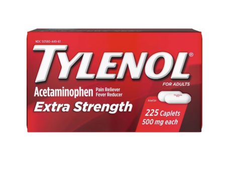 TYLENOL Extra Strength caplets with 500mg of acetaminophen help reduce fever and provide temporary relief of minor aches and pains